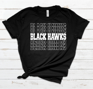 Black Hawks Mascot Screen Print Transfer