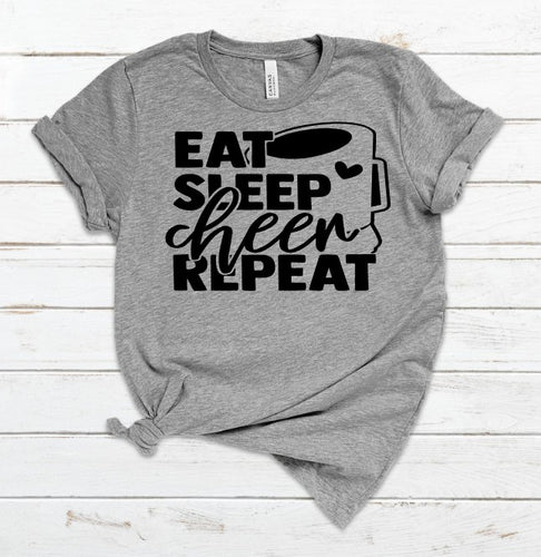 Eat, Sleep, Cheer, Repeat Screen Print Transfer