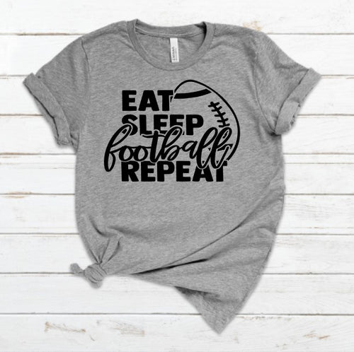 Eat, Sleep, Football, Repeat Screen Print Transfer