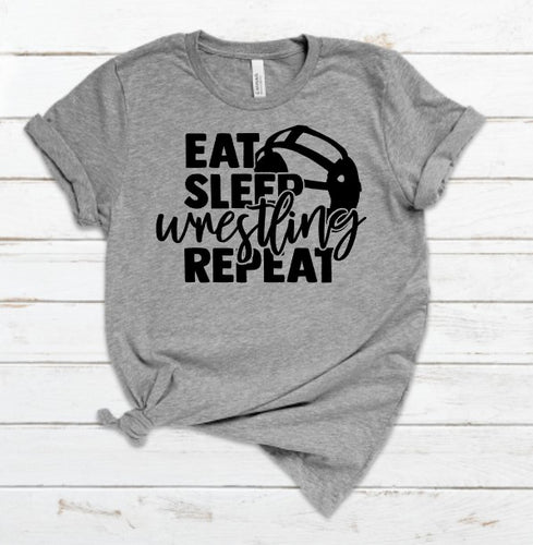 Eat, Sleep, Wrestling, Repeat Screen Print Transfer