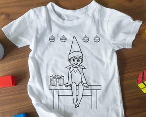 Elf On The Shelf Coloring Shirt Design Screen Print Transfer