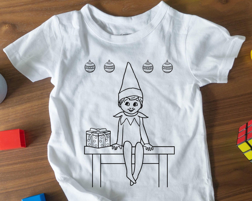 Elf On The Shelf Coloring Shirt Design Screen Print Transfer