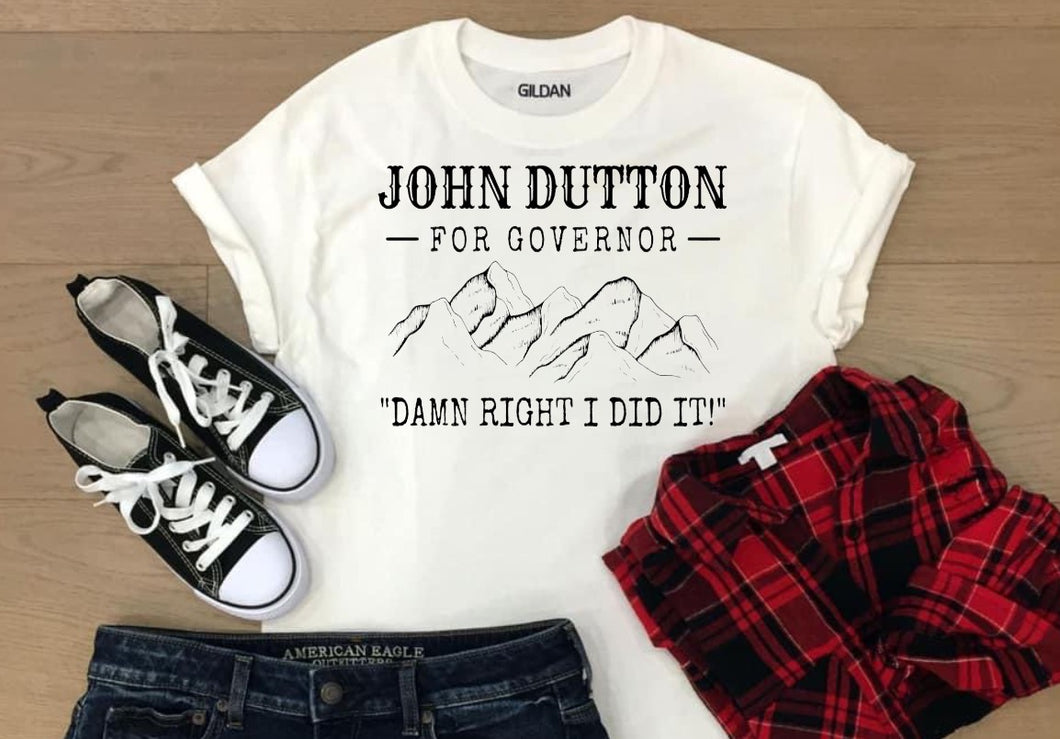 John Dutton For Governor Yellowstone Screen Print Transfer