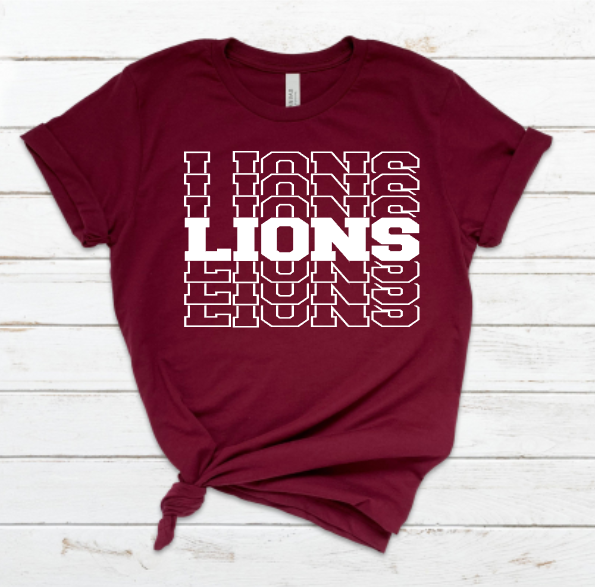 Lions Mascot Screen Print Transfer