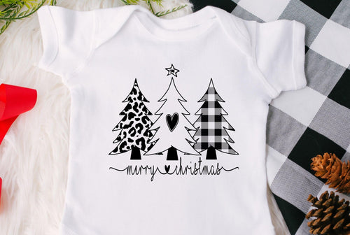 INFANT/Tea Towel Merry Christmas Trees Facts Screen Print Transfer