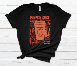 Pumpkin Spice Latte Typography Screen Print Transfer