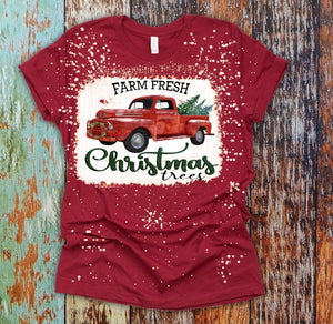 Vintage Red Truck Merry Christmas Sublimation Transfer