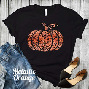 Metallic Pumpkin Screen Print Transfer
