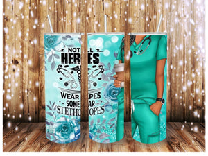 Not All Heroes Wear Capes Green Medical Field Skinny (Straight) Seamless Sublimation Transfer