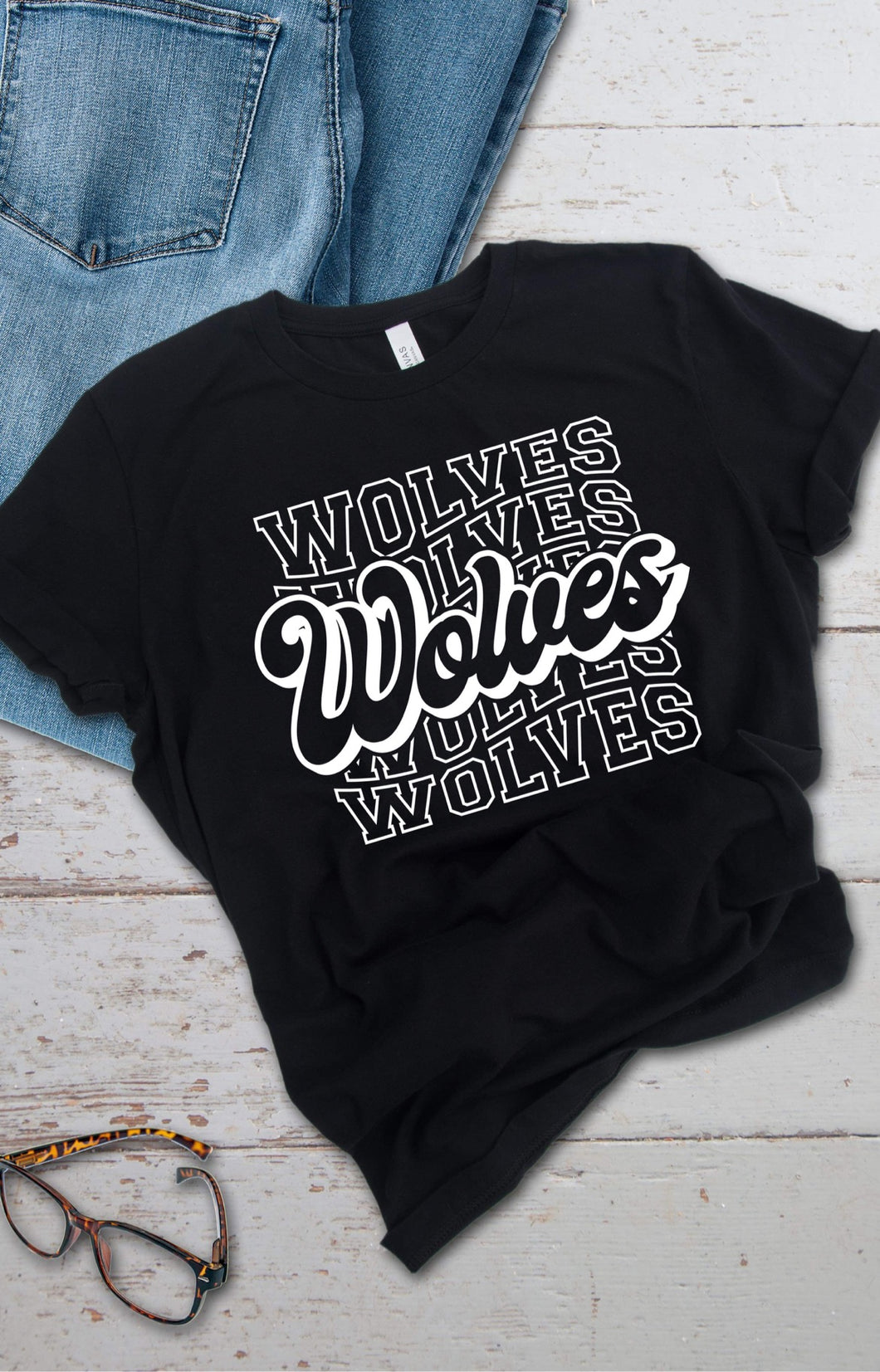 Wolves Mascot Screen Print Transfer