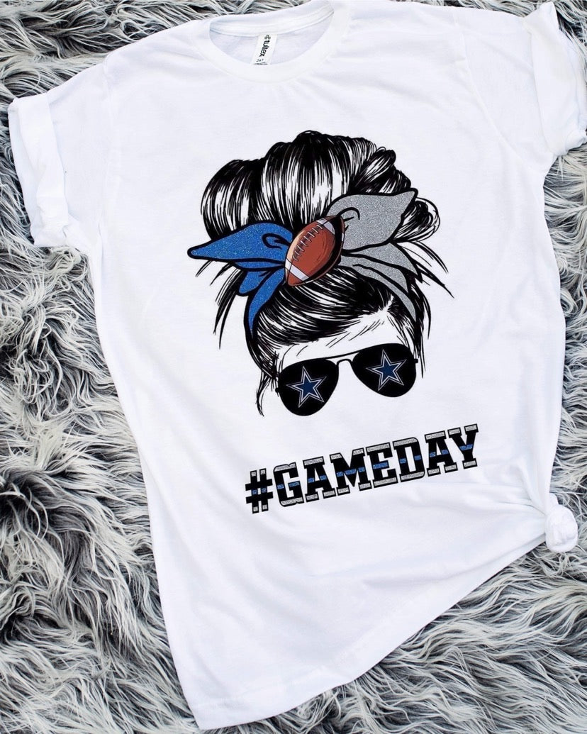 Cowboys Game Day Messy Bun Sublimation Transfer