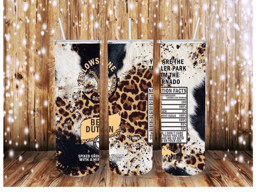 Beth Dutton Leopard Yellowstone Claw Hard Seltzer Alcohol Skinny (Straight) Seamless Sublimation Transfer