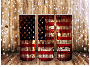 Faux Wood Grain American Flag Skinny (Straight) Seamless Sublimation Transfer