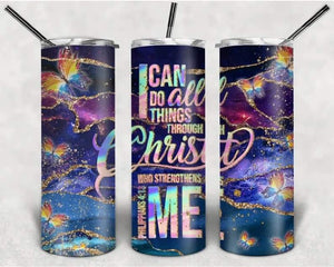 I Can Do All Things Through Christ Marble Skinny (Straight) Seamless Sublimation Transfer