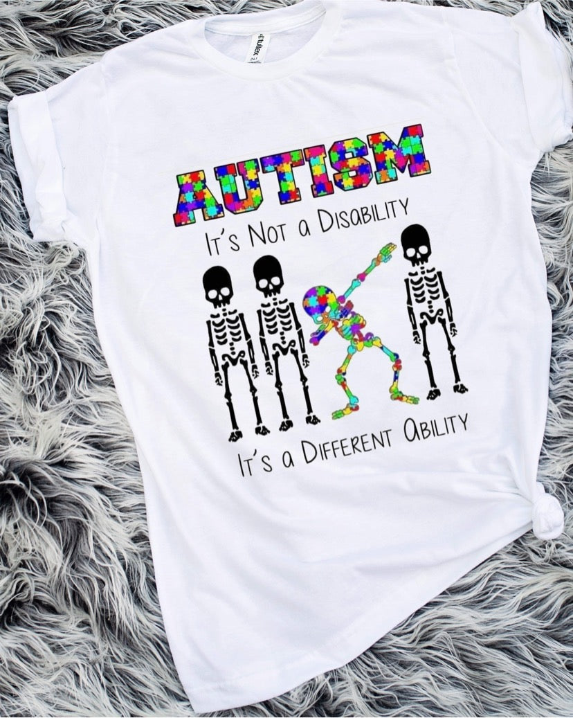 Autism It’s Not A Disability It’s A Different Ability Sublimation Transfer