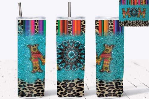 Teal Western Mom Skinny (Straight) Seamless Sublimation Transfer