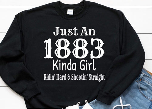 Just An 1883 Kinda Girl Ridin’ Hard & Shootin Straight Yellowstone Screen Print Transfer