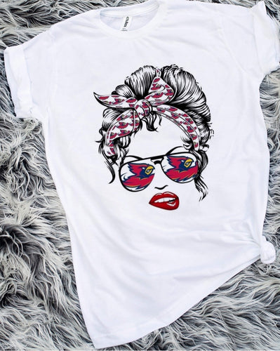 Cardinals Messy Bun Sublimation Transfer