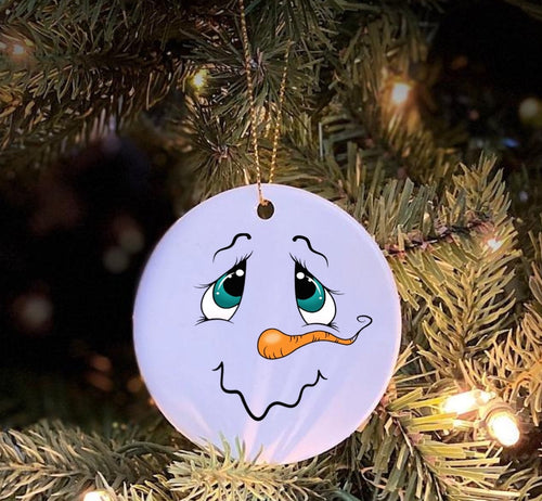 Set of 4 - Snowman Face Ornament Sublimation Transfer