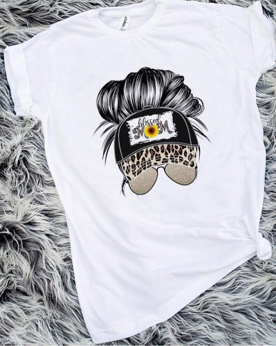 Blessed Mom Baseball Hat Messy Bun Sublimation Transfer