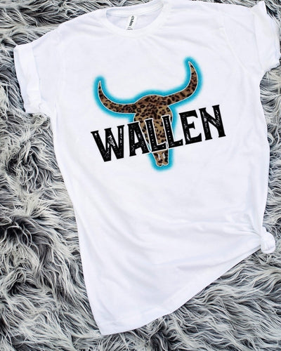 Bull Skull Wallen Teal/Leopard Print Sublimation Transfer