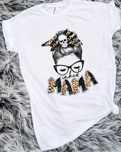Inked Mama Leopard Messy Bun Sublimation Transfer
