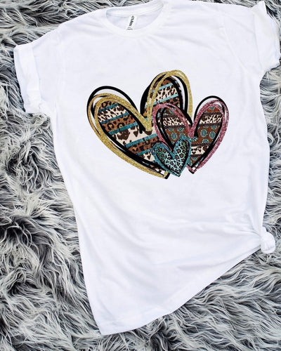 Cowhide Scribble Heart Trio Sublimation Transfer