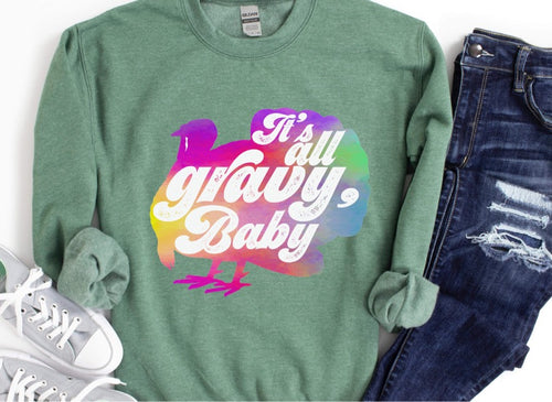 It’s All Gravy Baby Tie Dye Screen Print Transfer