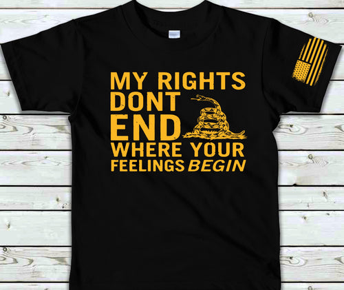 My Rights Don’t End With Flag Sleeve Screen Print Transfer
