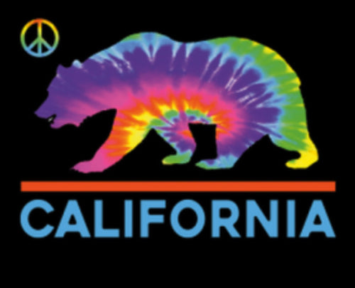 California Bear Tie Dye *HIGH HEAT* Screen Print Transfer