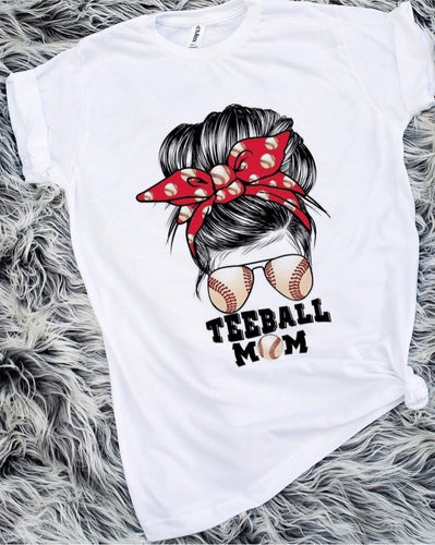 Teeball Mom Messy Bun Sublimation Transfer