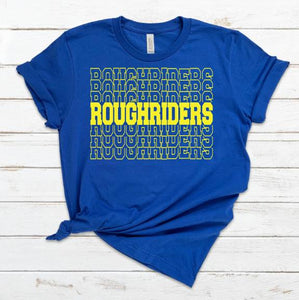 Roughriders (Yellow) Mascot Screen Print Transfer